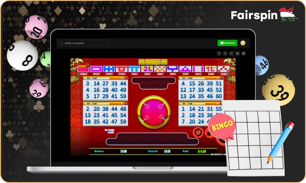 A Fairspin Casino a magyar játékosoknak számos bingójátékot kínál szép nyereményekkel