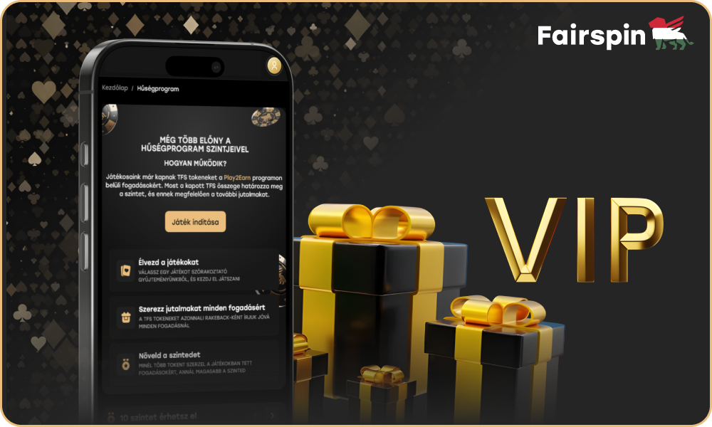 A Fairspin VIP játékosok több cashbacket és bónuszt kapnak