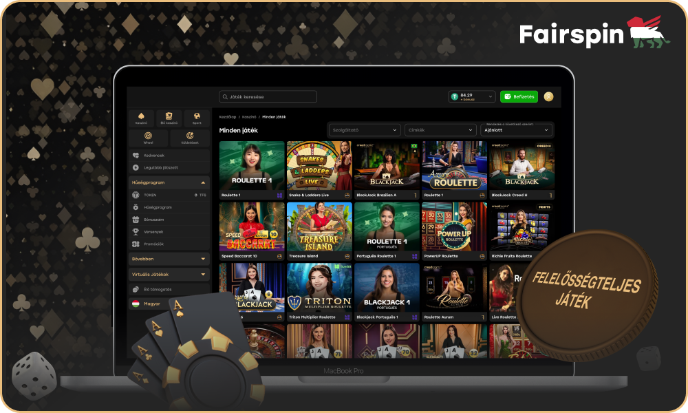 A Fairspin Casino Magyarországon a felelősségteljes játék mellett áll ki